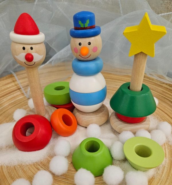 Christmas Wooden Stacking Tower - Image 3